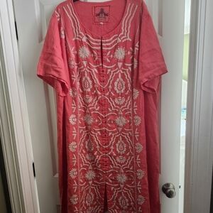 Johnny Was Linen Embroidered Dress